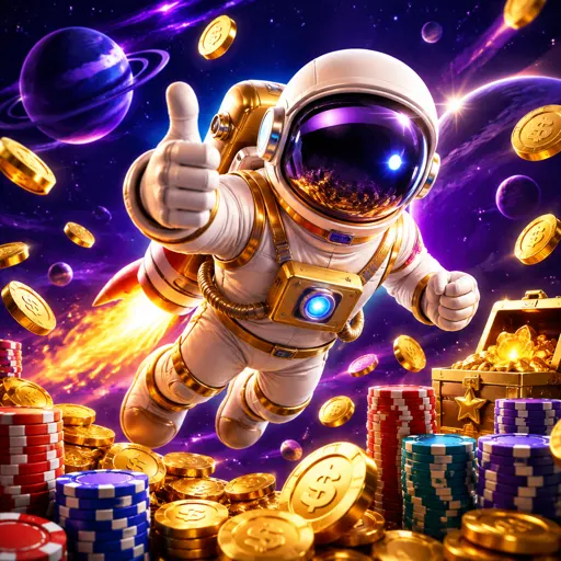 Astronauta do Spaceman flutuando com multiplicador